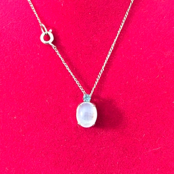 Vintage "Van Dell" Sterling Necklace, Moonstone Pendant, Mid Century, 1950 - Picture 7 of 7
